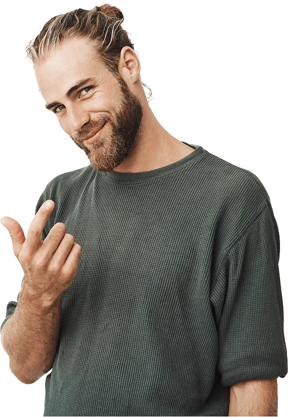 Man shows hand